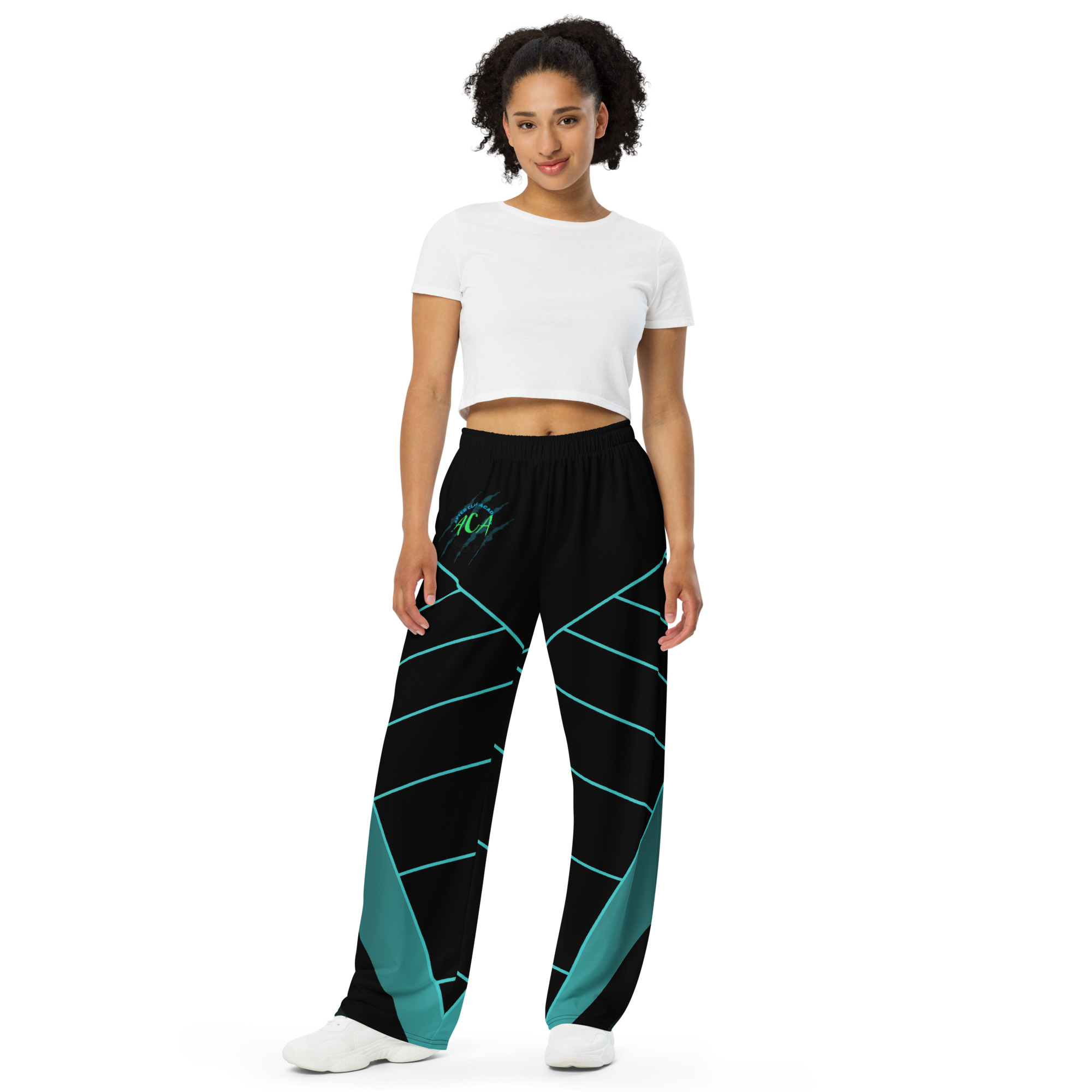 Season 4 Black and blue wide-leg pants