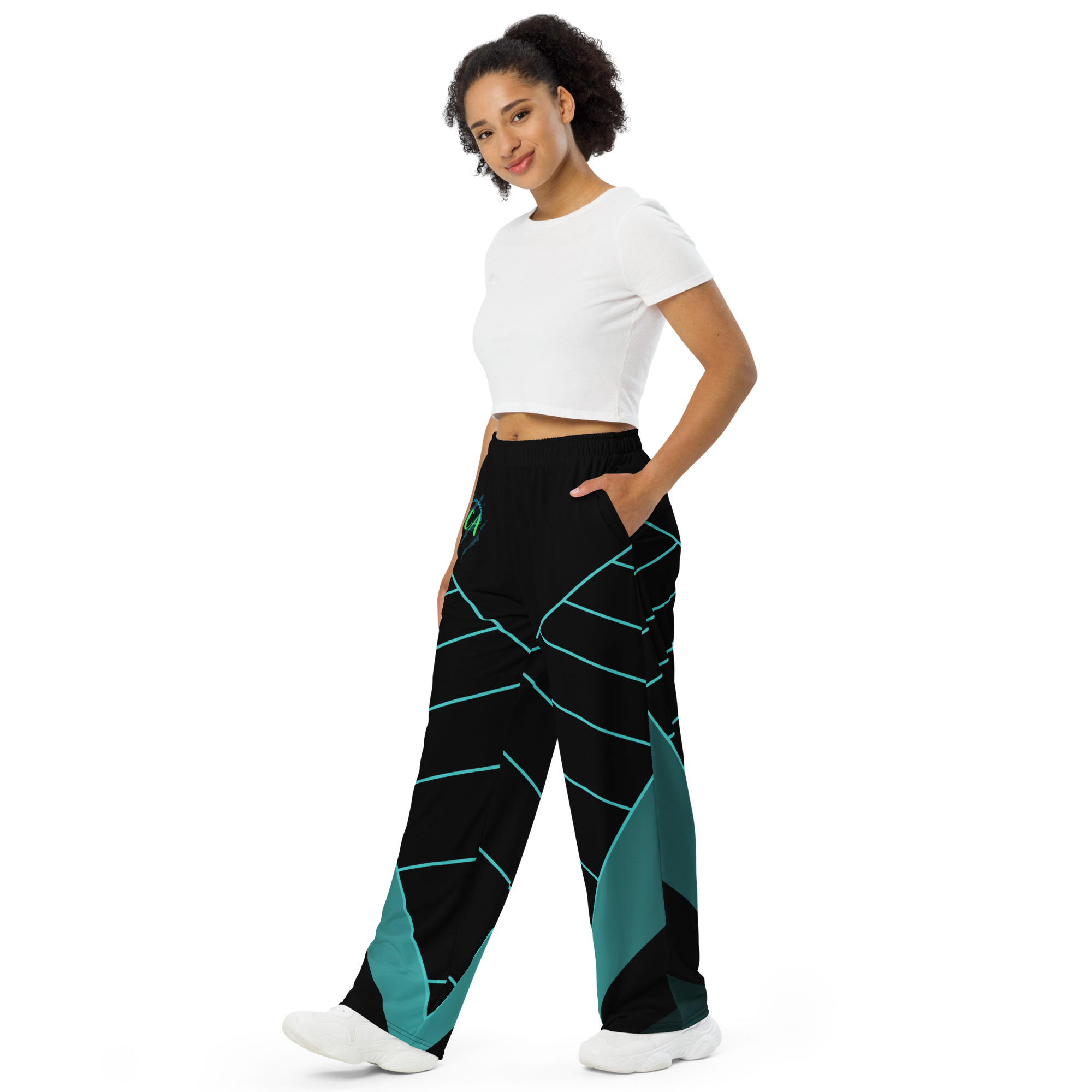 Season 4 Black and blue wide-leg pants - Image 2